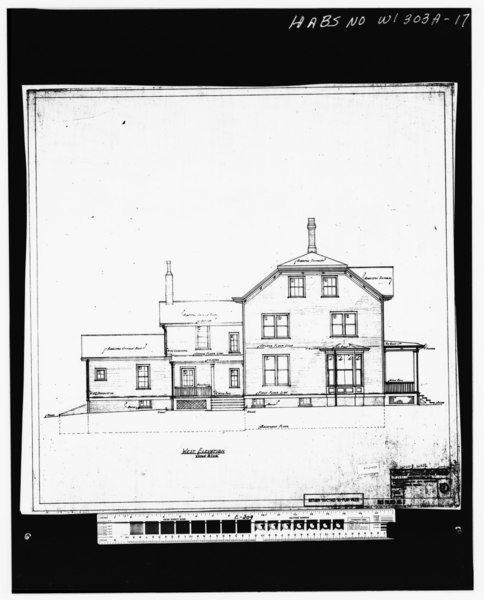 File:PHOTOGRAPHIC COPY OF WEST ELEVATION (ARCHITECTURAL) - National Home for Disabled Volunteer Soldiers, Northwestern Branch, Duplex Quarters, 5000 West National Avenue, HABS WIS,40-MILWA,42-A-17.tif