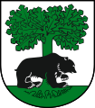 The coat of arms of Barwice, Poland
