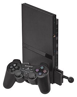 PlayStation 2 Slimline console with DualShock 2 controller
