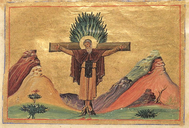Monk-martyr Paphnutius, crucified.