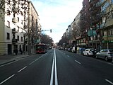 El passeig Maragall a l'altura del carrer Amílcar.