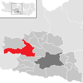 Poloha obce Paternion v okrese Villach-vidiek (klikacia mapa)