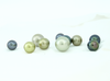 Different round shaped Tahitian pearls from Rangiroa