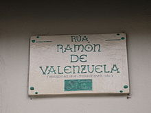 Placa da rúa Ramón de Valenzuela na Bandeira, Silleda.JPG