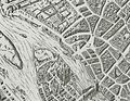 La place Maubert à Paris sur le plan de Quesnel de 1609.