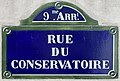 * Nomination Street sign of Conservatoire Street in Paris, France. --Chabe01 08:27, 11 May 2023 (UTC) * Promotion  Support Good quality. --F. Riedelio 07:05, 19 May 2023 (UTC)