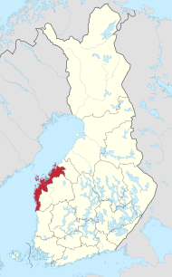 Pozicija Ostrobotnije na karti Finske