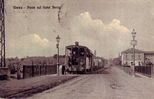 Il tram a vapore sul fiume Serio