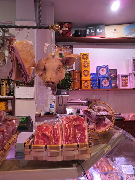 File:Pork butcher's shop in Barcelona.JPG