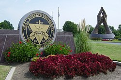 Praying Hands at the main entrance to the campus of Oral Roberts University