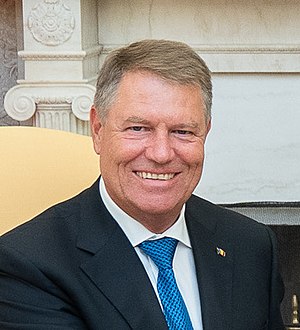 President Trump Meets with the President of Romania (48587210446) (cropped).jpg