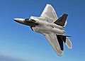 A F-22 from the 27th Fighter Squadron, flown by Lt. Col. James Hecker near Langley AFB.