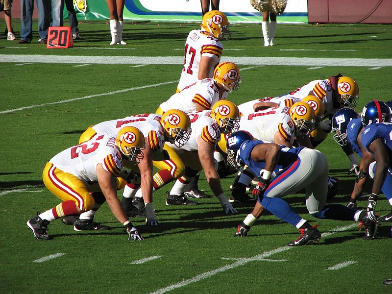 File:Redskins vs Giants line of scrimmage throwbacks.jpg