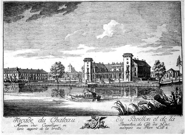 Rheinsberg Castle around 1740, excerpt from an engraving