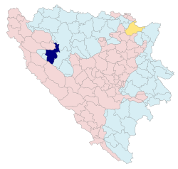 Рибниктің орналасқан жері, Српская Республикасы, Босния мен Герцеговина шегінде