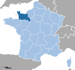 موقعیت نرماندی پایین در کشور فرانسه