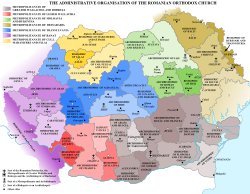 Administrative map of the Romanian Orthodox Church, including the Metropolis of Bessarabia Romanian Orthodox Church EN.svg