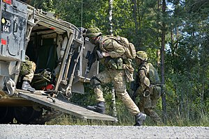 Royal Danish soldiers conduct an infantry training exercise at the 7th Army Joint Multinational Training Command's training area in Grafenwoehr, Germany, July 3, 2014 140703-A-HE359-127.jpg