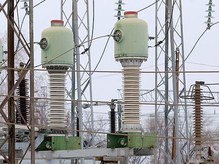 SF6 current transformers at a Russian railway.