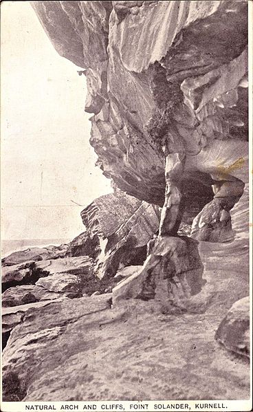 File:SLNSW 796487 Natural arch and cliffs Point Solander Kurnell.jpg