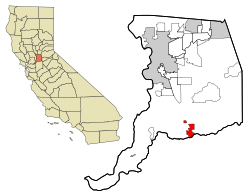 Sacramento County California Incorporated and Unincorporated areas Galt Highlighted.svg