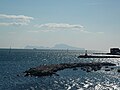 l'isola di Capri vista da via Nazario Sauro a Napoli