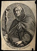 Saint Margaret of Cortona. Line engraving. Wellcome V0032588.jpg