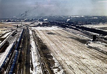 Westseite des Argentine Yard 1943 (l. eastbound, r. westbound, Blick nach Westen)