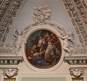 Kapel van de heilige Pius V in het dominicaner klooster. Fresco: genezing van een bezetene.