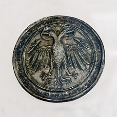 Double-headed imperial eagle in the seal used by Sigismund of Luxembourg in 1433