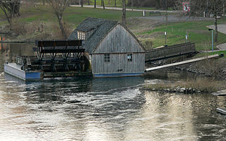 Eine Schiffmühle oder Schiffs