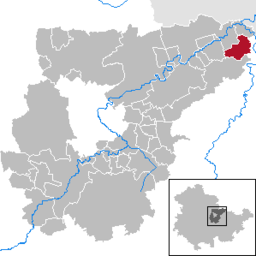 Läget för kommunen Schmiedehausen i Landkreis Weimarer Land