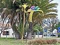 Escultura de Machú Harras en la glorieta del Carnaval, 2023-02-14.