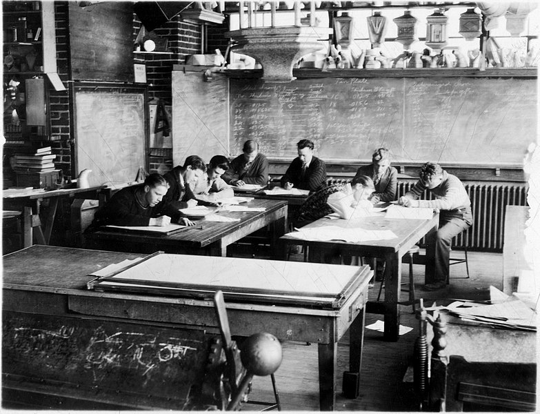 File:Sheet metal class drafting class at the Hamilton Technical School (I0004262).jpg