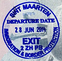 Sint Maarten шығу Stamp.jpg