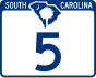 South Carolina Highway 5 маркері