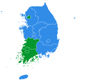 Sydkoreanske præsidentvalg 1992.svg