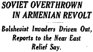 <span class="mw-page-title-main">February Uprising</span> 1921 uprising in Armenia