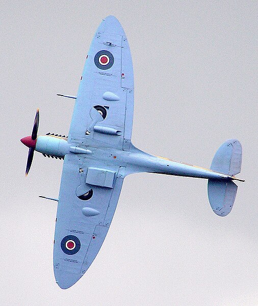 The Spitfire wing may be classified as: "a conventional low-wing cantilever monoplane with unswept elliptical wings of moderate aspect ratio and sligh