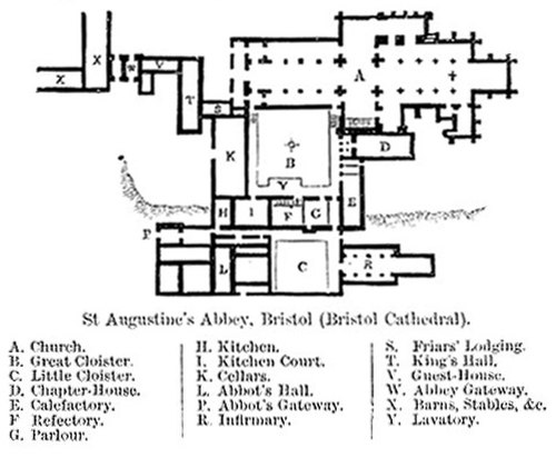 Plan of Bristol Cathedral published in Encyclopædia Britannica, 1902