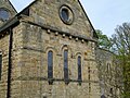 St Laurence's Church, Warkworth, Northumberland, showing the Neo-Norman east windows that Christian provided for the church during his restoration of the chancel in 1860[64]