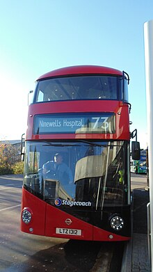 A New Routemaster bus operating Tayway route 73