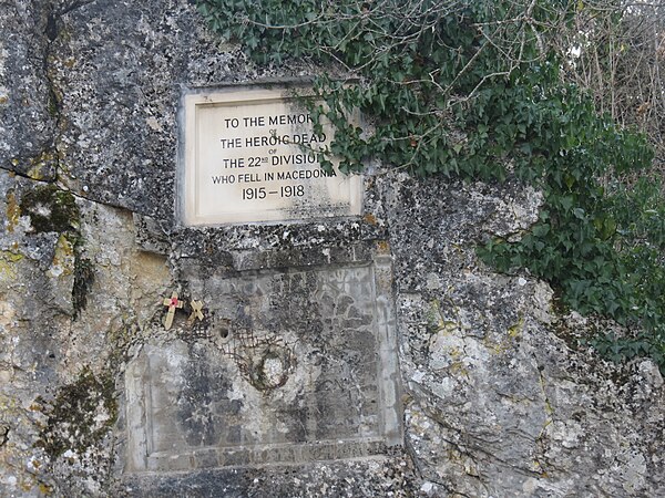 Monument to the British 22nd Division in Star Dojran, Republic of North Macedonia.