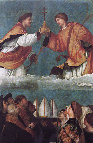 <i>Holy Cross Standard</i> Painting by Moretto da Brescia