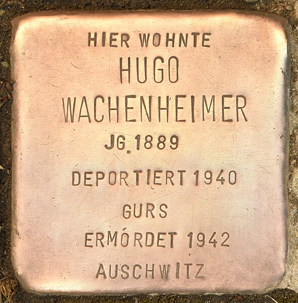 Datei:Stolperstein für Hugo Wachenheimer (Kippenheim).jpg