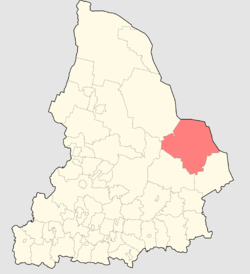 Location of Taborinsky District in Sverdlovsk Oblast