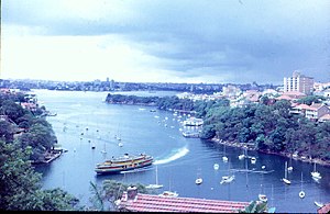 Mosman Bay and ferry Kanangra, with Cremorne Point on the right