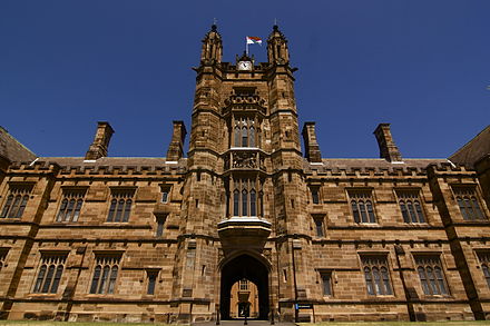 Sydney University's Main Quadrangle Building, completed in 1862