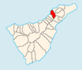 Map of Tenerife showing Tacoronte
