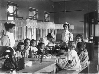 Tea time at the hospital, 1890-1900 Tea time at the Royal Children's Hospital, Brisbane, 1890-1900 (5141945758).jpg